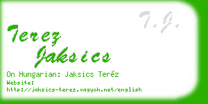 terez jaksics business card